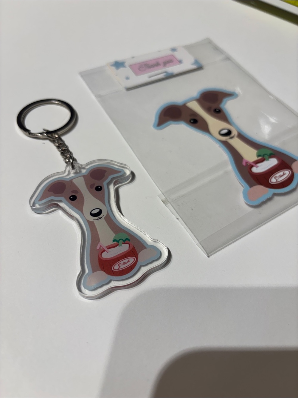 Italian Greyhound Keychain and Sticker Set - Picture 3 of 7